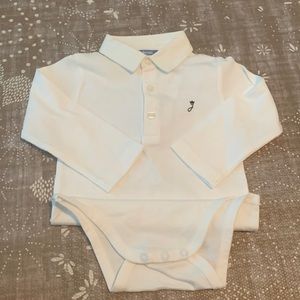Jacadi White L/S Polo Bodysuit 12mo